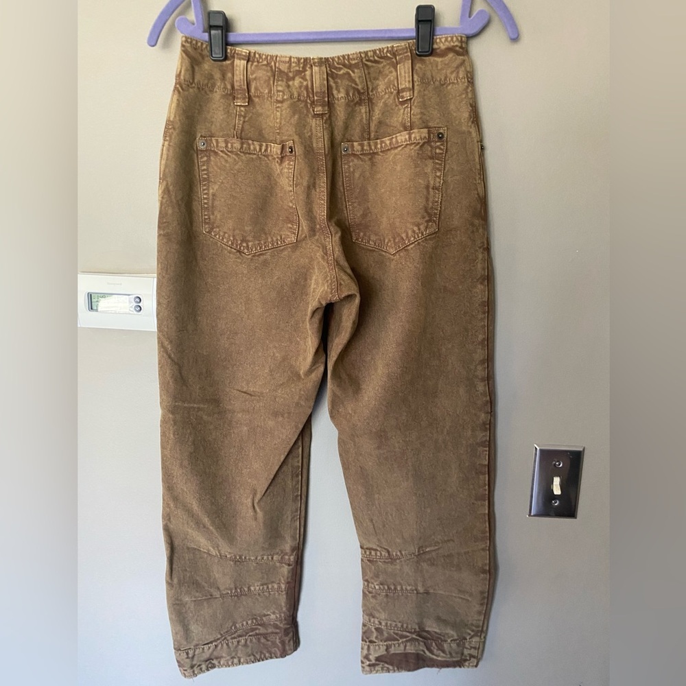 FREE PEOPLE x WE THE FREE SuperSonic Slim Cropped Brown Jeans Size 2 - Picture 8 of 12